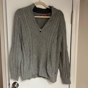 Men’s Chaps heather gray 1/4 zip sweater, size medium